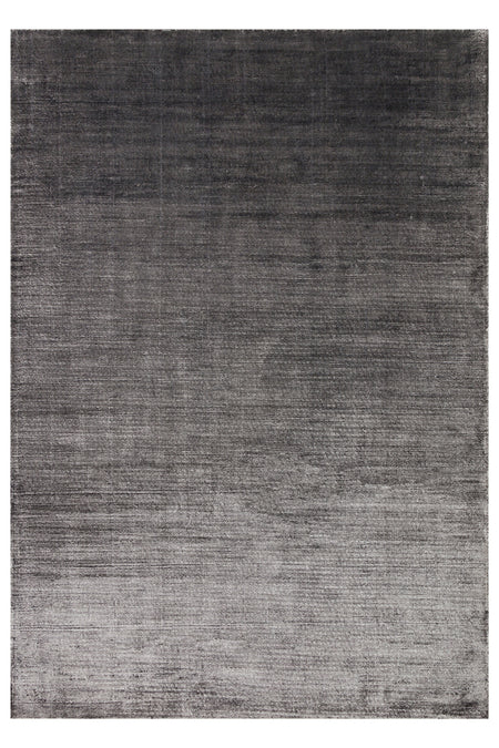 Vog Hali Rayon Black Solid Color Plain Handwoven Pure Rayon Carpet Luxury Shiny Modern Living Room and Lounge Carpet - MALLTURK