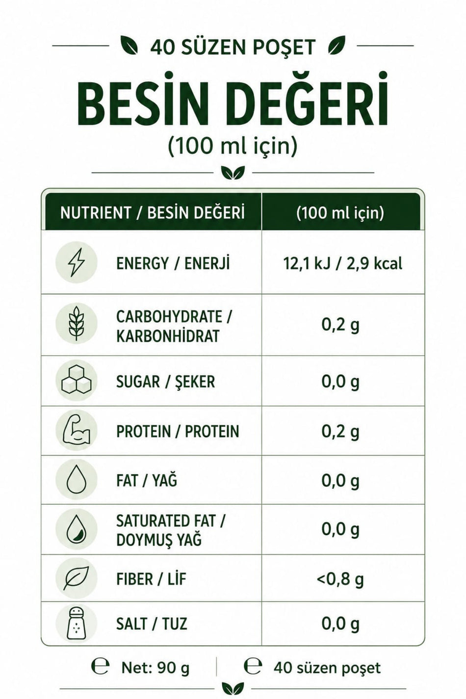 Nursima Ginkgo Biloba Herbal Tea, 40 Filter Bags