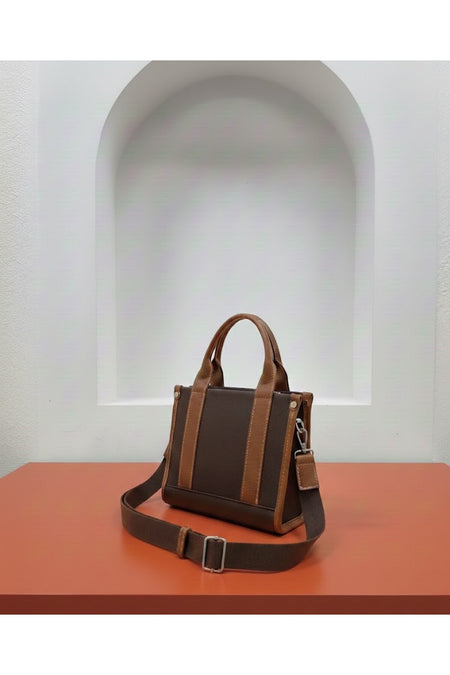 Just Polo Epi Women's Hand and Shoulder Bag, Polo Fabric Brown - MALLTURK