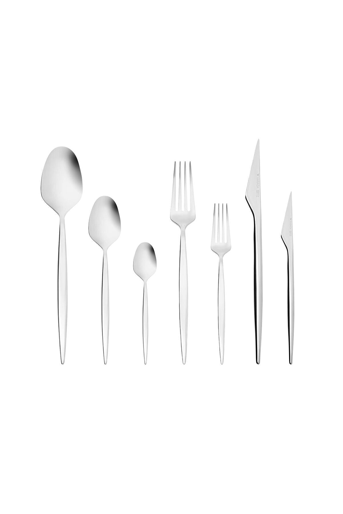 Karaca thor elegance 316 Steel 84 Piece 12 Place Setting Flatware Set - MALLTURK