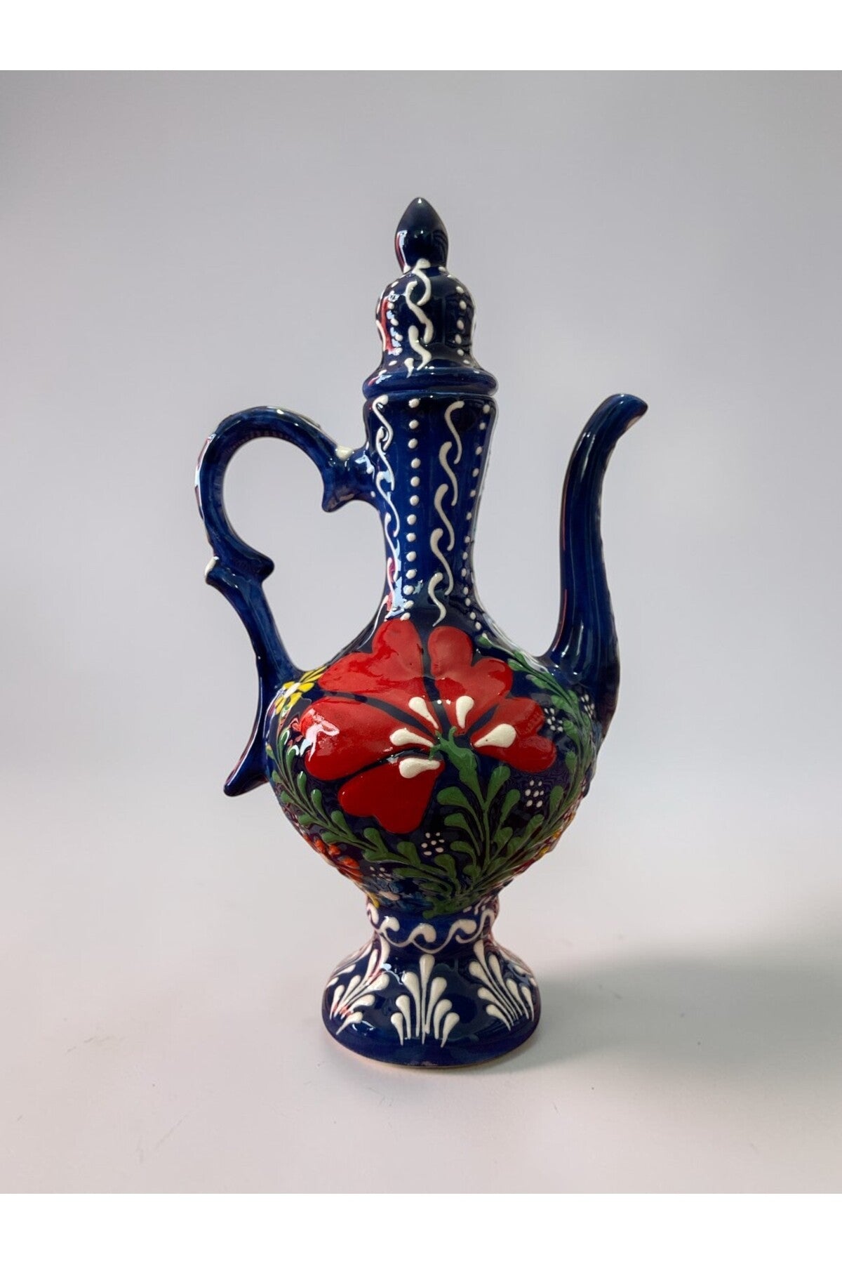 YOOS Handmade 25cm Embossed and Lace Work Decorative Antique Ewer Ceramic Vase - MALLTURK