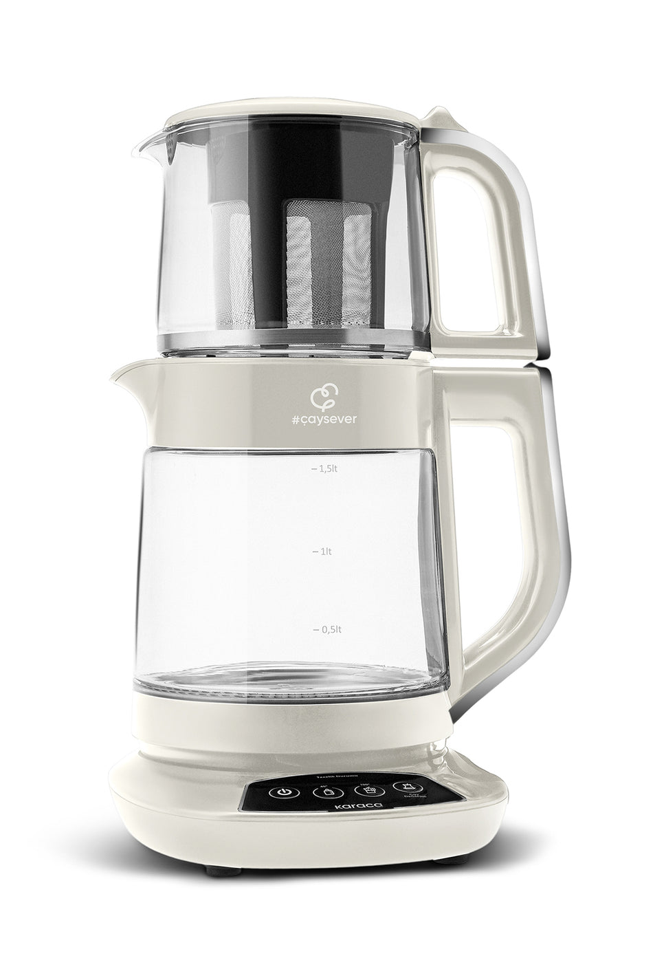 Karaca Tea Lover 3-in-1 Talking Glass Tea Maker, Water Heater and Baby Formula Water Preparer 1700W Starlight. - MALLTURK