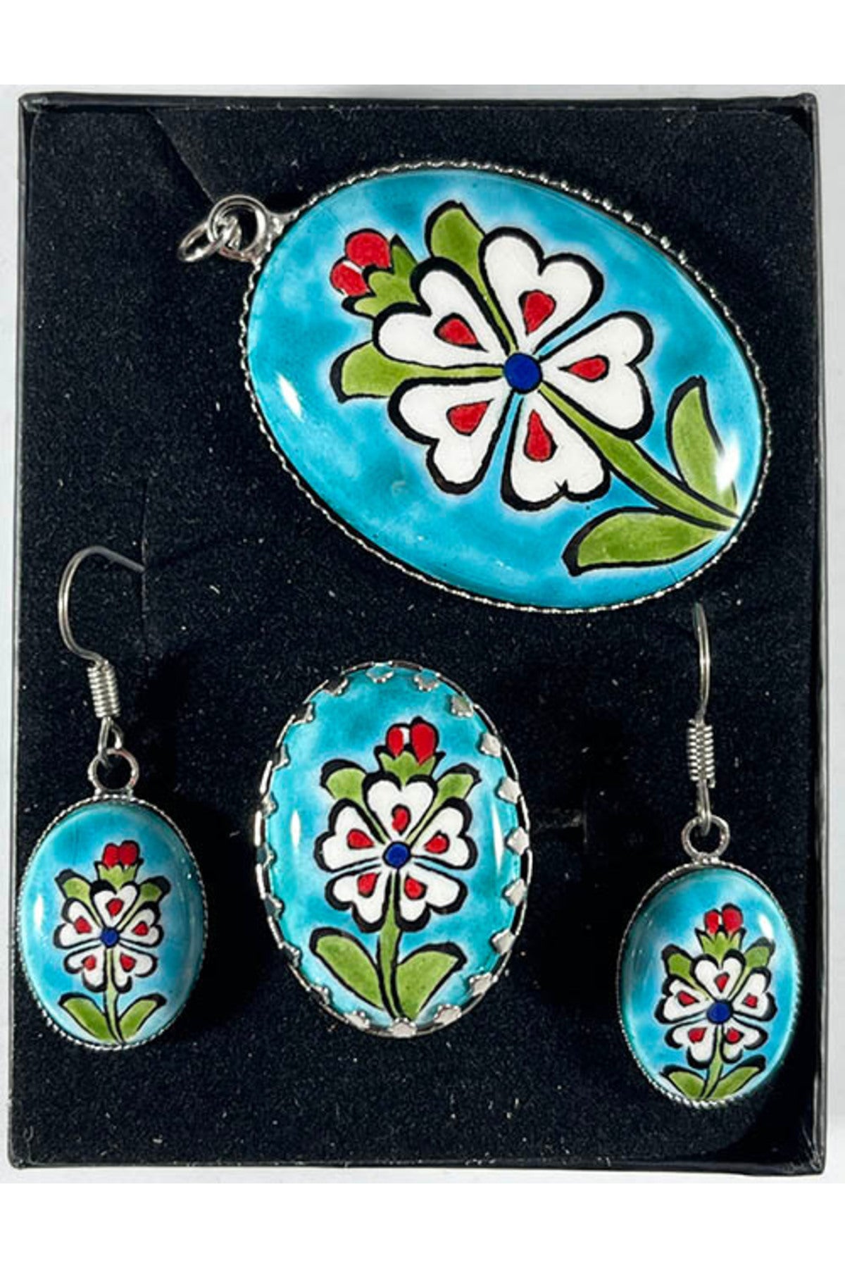 Cini Evi Turquoise Background and Clover - MALLTURK