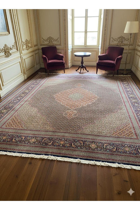 RD RAMAZAN DAG Hand Rug Art Hand-Woven Iranian Mahi Rug Wool Blend Premium Quality Size 400x300 - MALLTURK