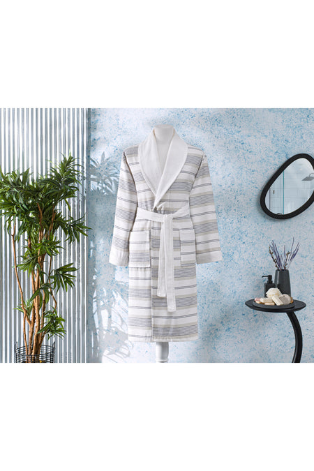 Ozdilek Carol Shawl Collar Peshtemal Bathrobe - MALLTURK
