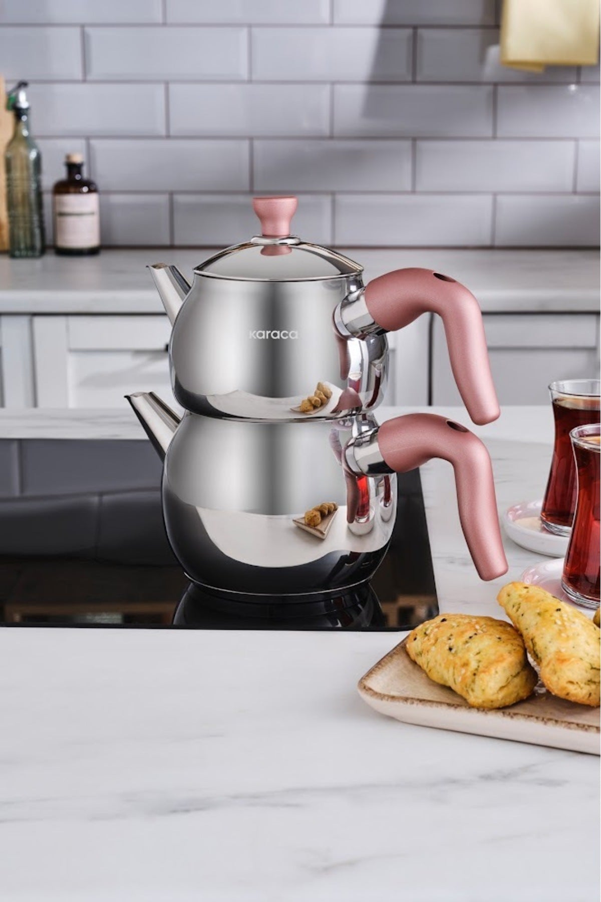 Karaca Maya induction Base Midi Teapot Set - MALLTURK