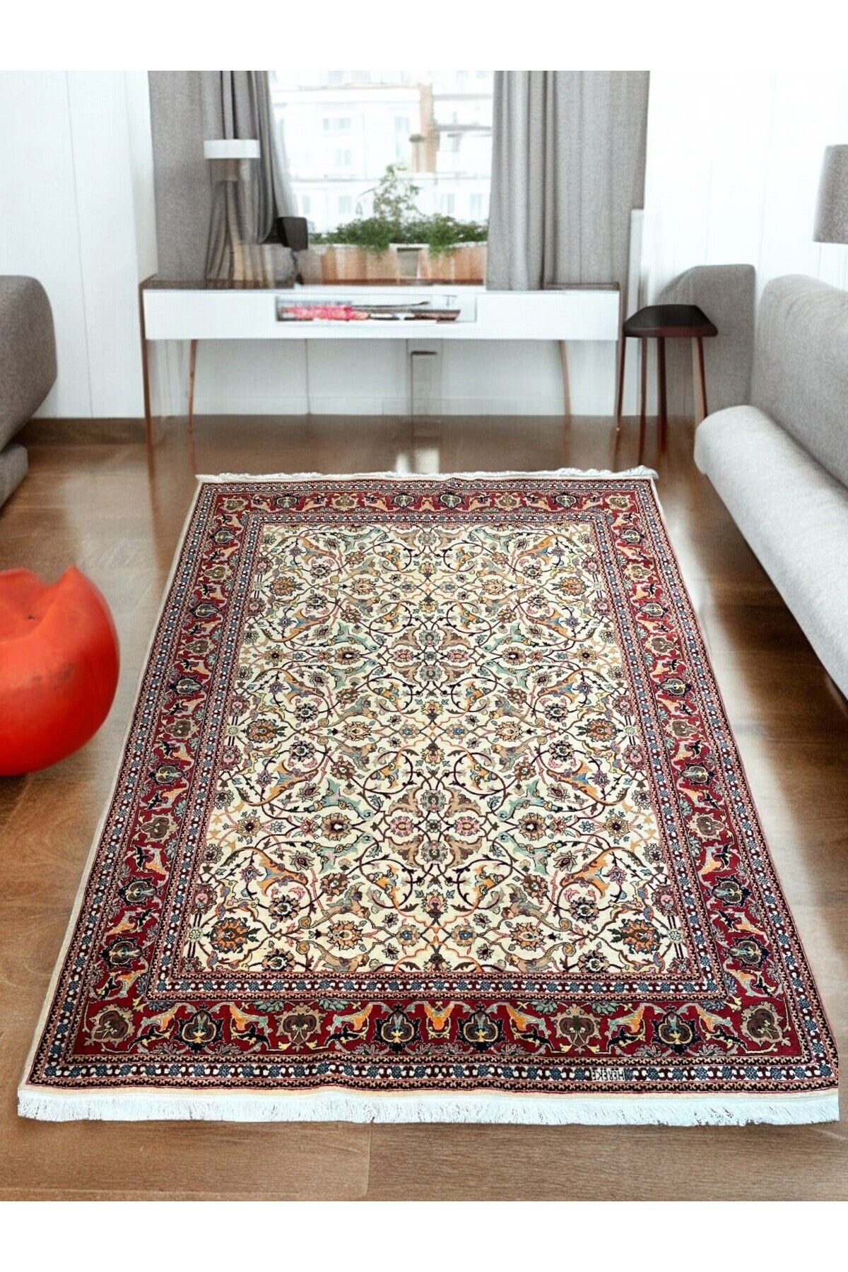 SIRVAN Rug Hand-Woven Hereke Rug - 203x292 - MALLTURK