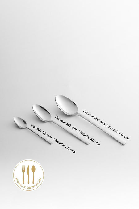 Nehir dalyan Plain 12 Place Setting 72 Piece Boxed Flatware Set - MALLTURK