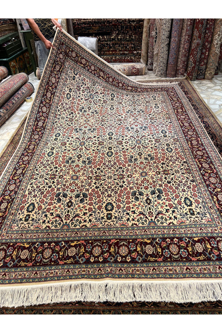 RD RAMAZAN DAG Hand Rug Art Hand-Woven Hereke Rug Seven Mountains Flower Size 314x213 - MALLTURK