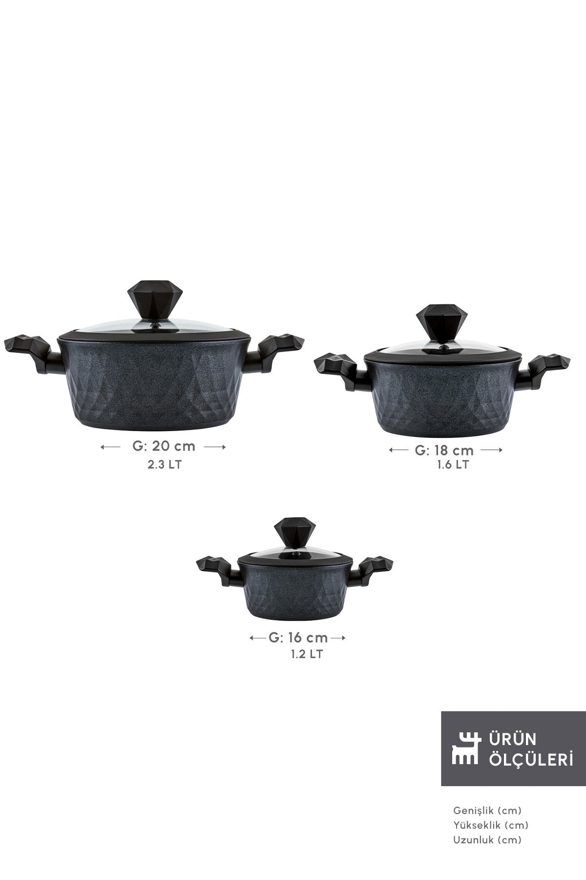 Karaca Biodiamond Antibakteriyel Kulp Induction Compatible 6 Piece Cookware Set - MALLTURK