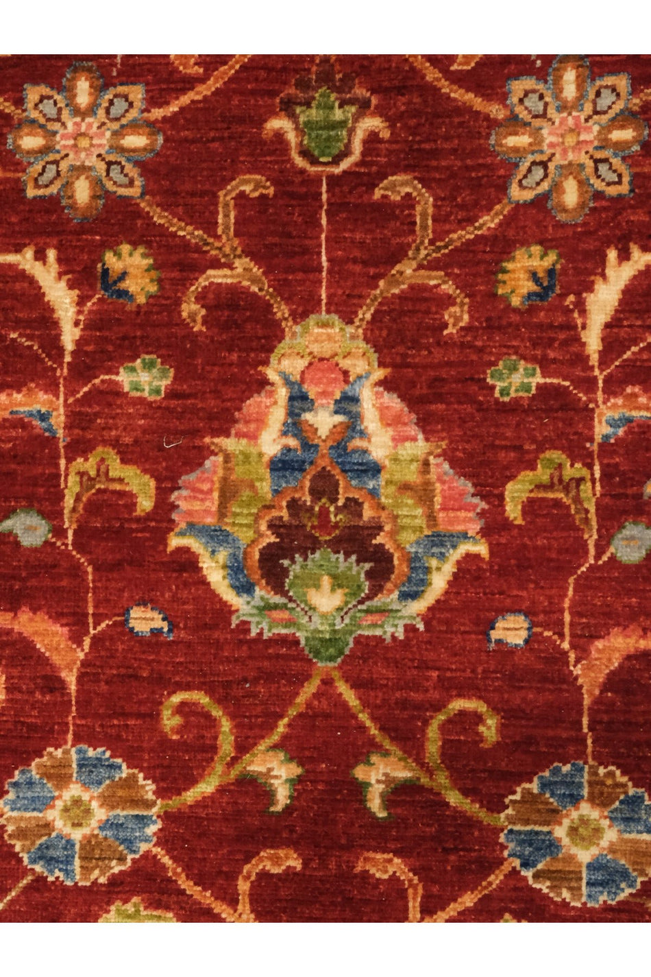 Vog Rug Sultani Handcrafted Red Anatolian Pattern Pattern Fringed Modern and Traditional Living Room Rug - MALLTURK
