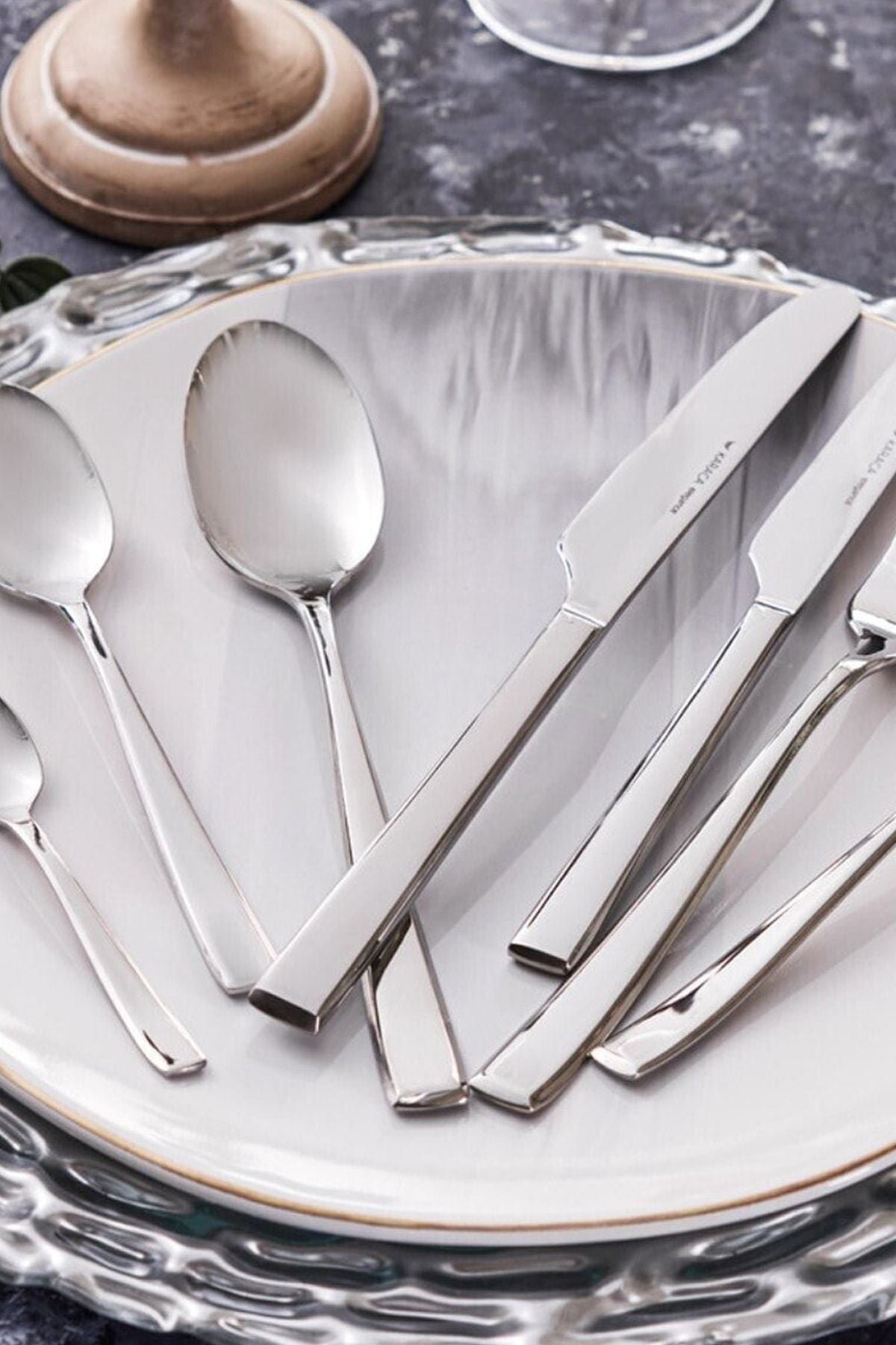 Karaca linus 84 Piece 12 Place Setting Flatware Set elegance Boxed - MALLTURK