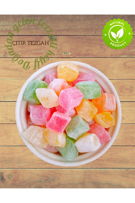 CITIR TEZGAH limon portakal yesil elma Strawberry Flavored Flavored Mini Turkish Delight 750 g - MALLTURK