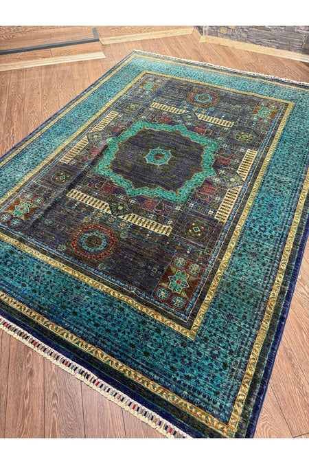 Rustikev Afgan Hand-Woven Memluk Rug 186 x 252 - MALLTURK