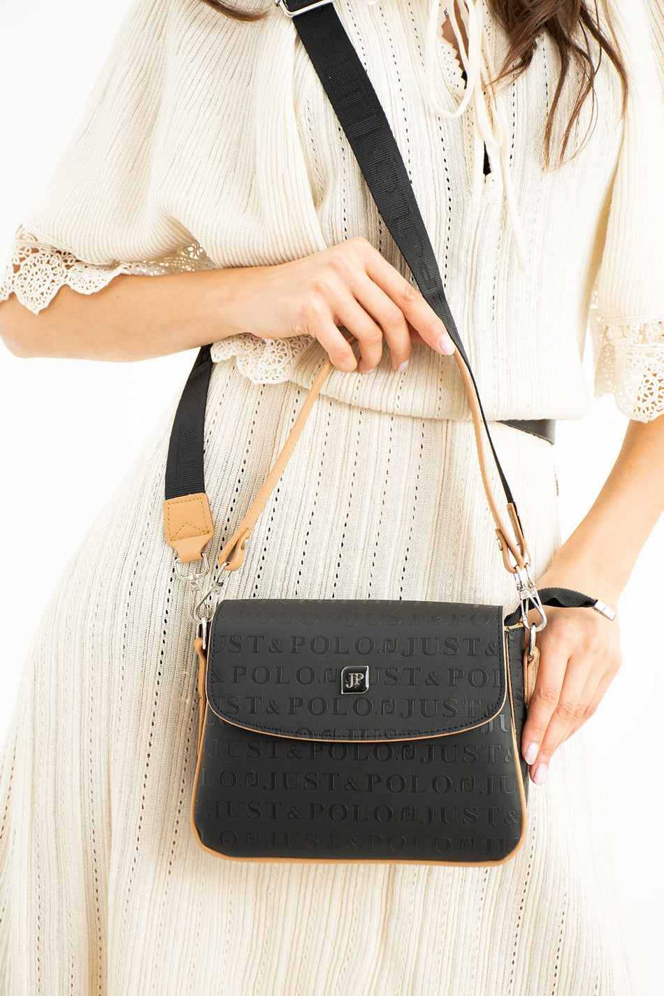 Just Polo New Season Women's Bag JPM40733 Black Tan - MALLTURK