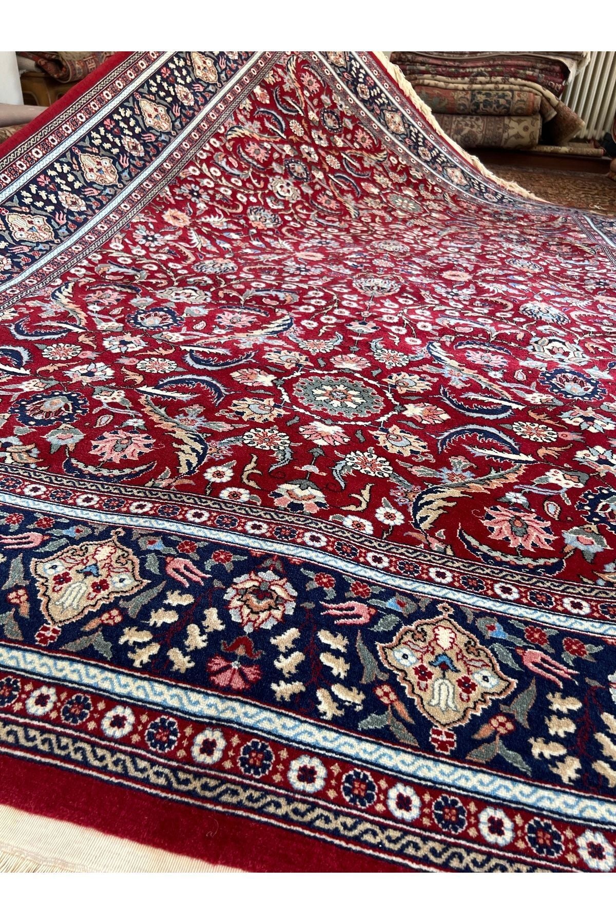 RD RAMAZAN DAG Hand Rug Art Hand-Woven Sumerbank Hereke Rug Signed Viyana Design Natural Dye Size 300x200 - MALLTURK