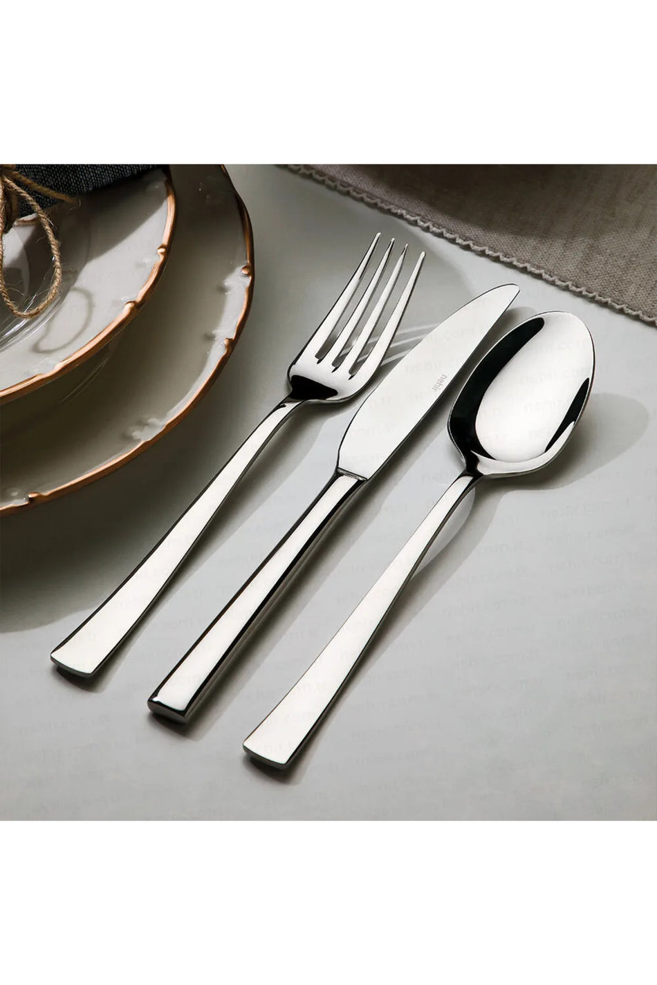 Nehir deniz Plain 84 Piece karton Boxed Flatware Set - MALLTURK