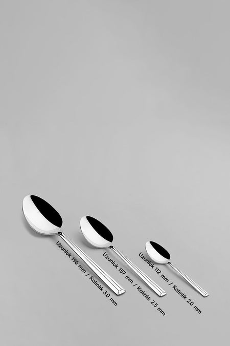 Nehir milano Plain 6 Place Setting 30 Piece Boxed Fork Spoon Set - MALLTURK