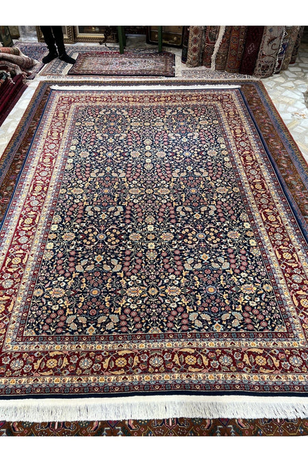 RD RAMAZAN DAG Hand Rug Art Hand-Woven Sumerbank Hereke Rug Signed Seven Mountains Flower Design Size 300x200. - MALLTURK