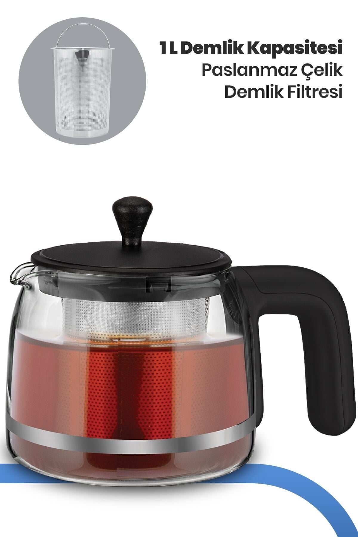 GoldMaster Dem inox 2200 Watt XL Stainless Steel Tea Maker and Water Heater with Stainless Steel Teapot - MALLTURK