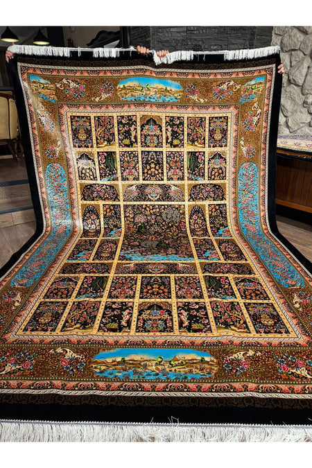 Rustikev Iranian Silk Rug - MALLTURK