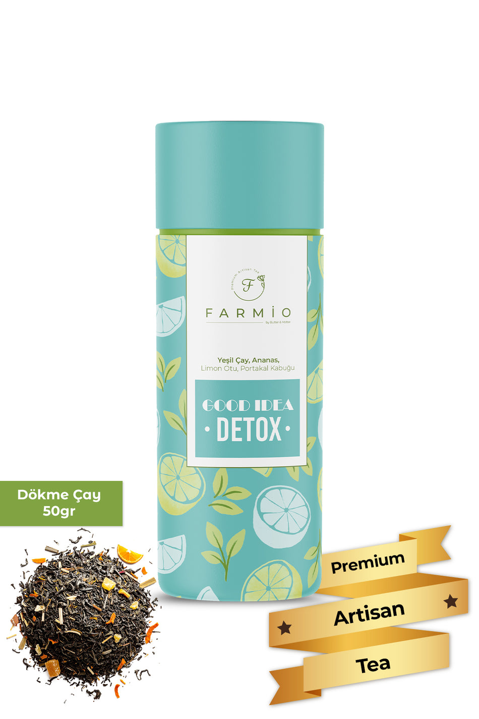 FARMIO DETOX Tea – Green Tea, Pineapple, Lemon, Orange – 50g