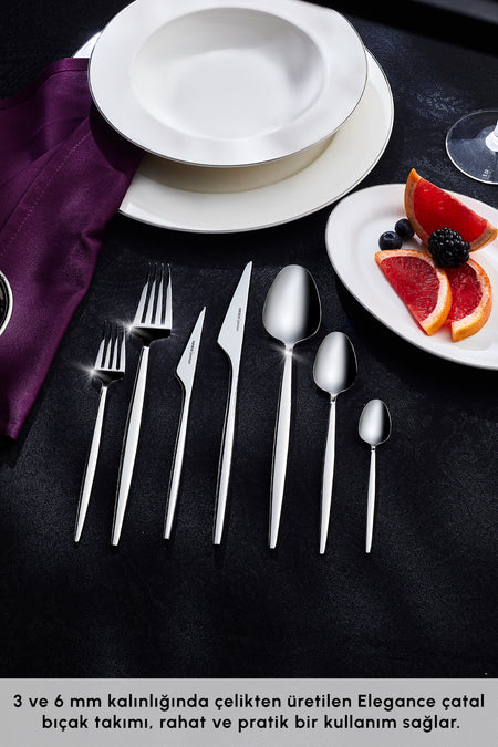 Karaca moongate 84 Piece 12 Place Setting 316 Steel premium Fork Spoon - MALLTURK
