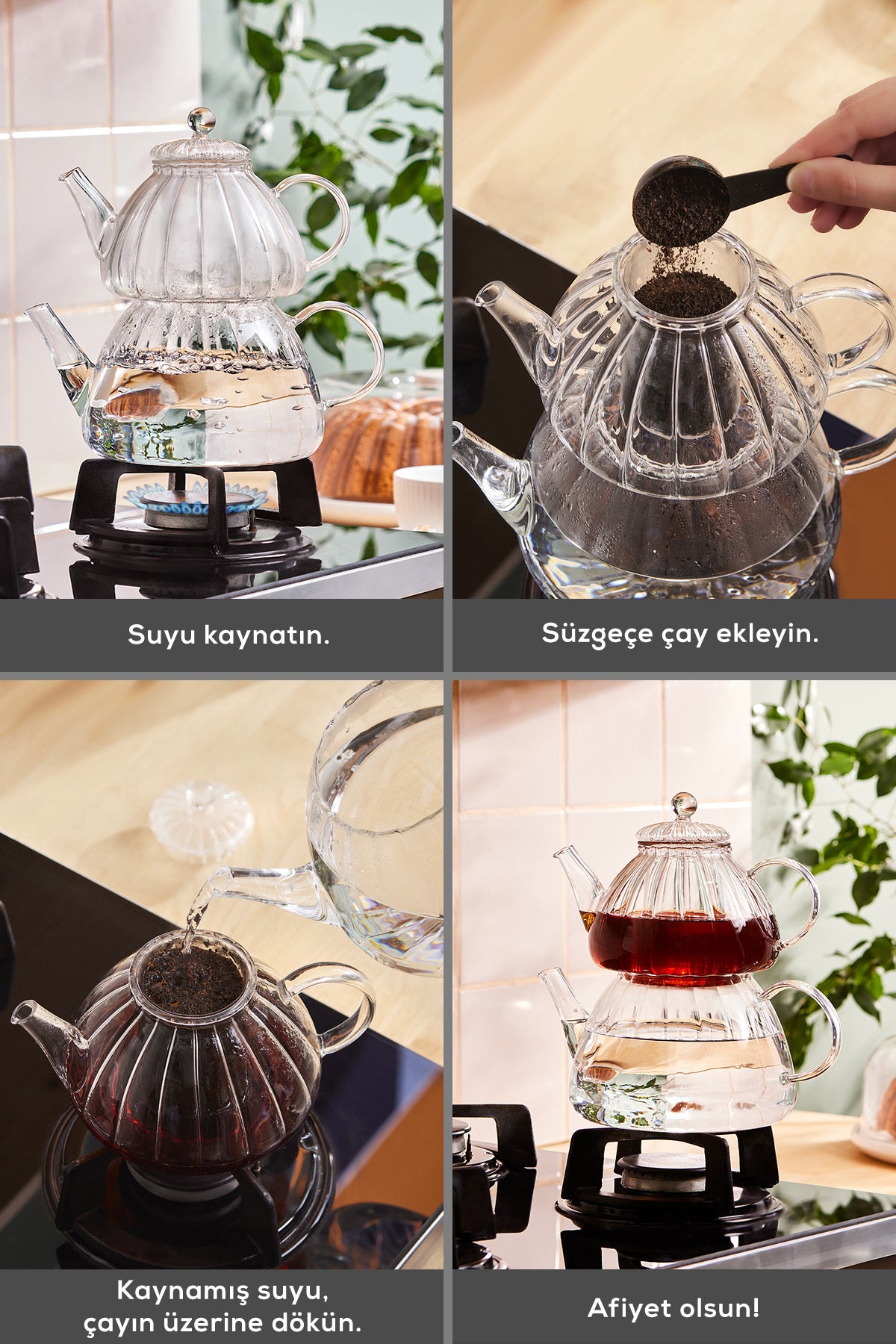 Karaca Lori Borosilicate Glass Mini Teapot - MALLTURK