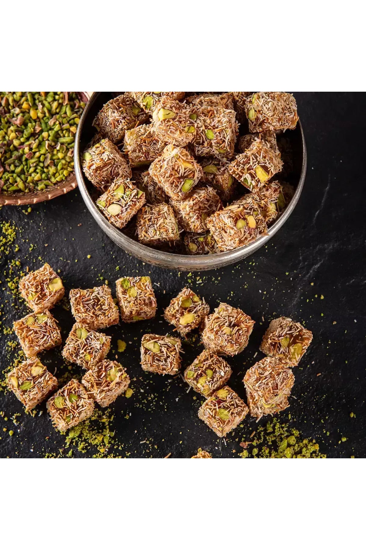Pirsefa Pistachio Kadayif Double Roasted Turkish Delight 250 g kutu - MALLTURK