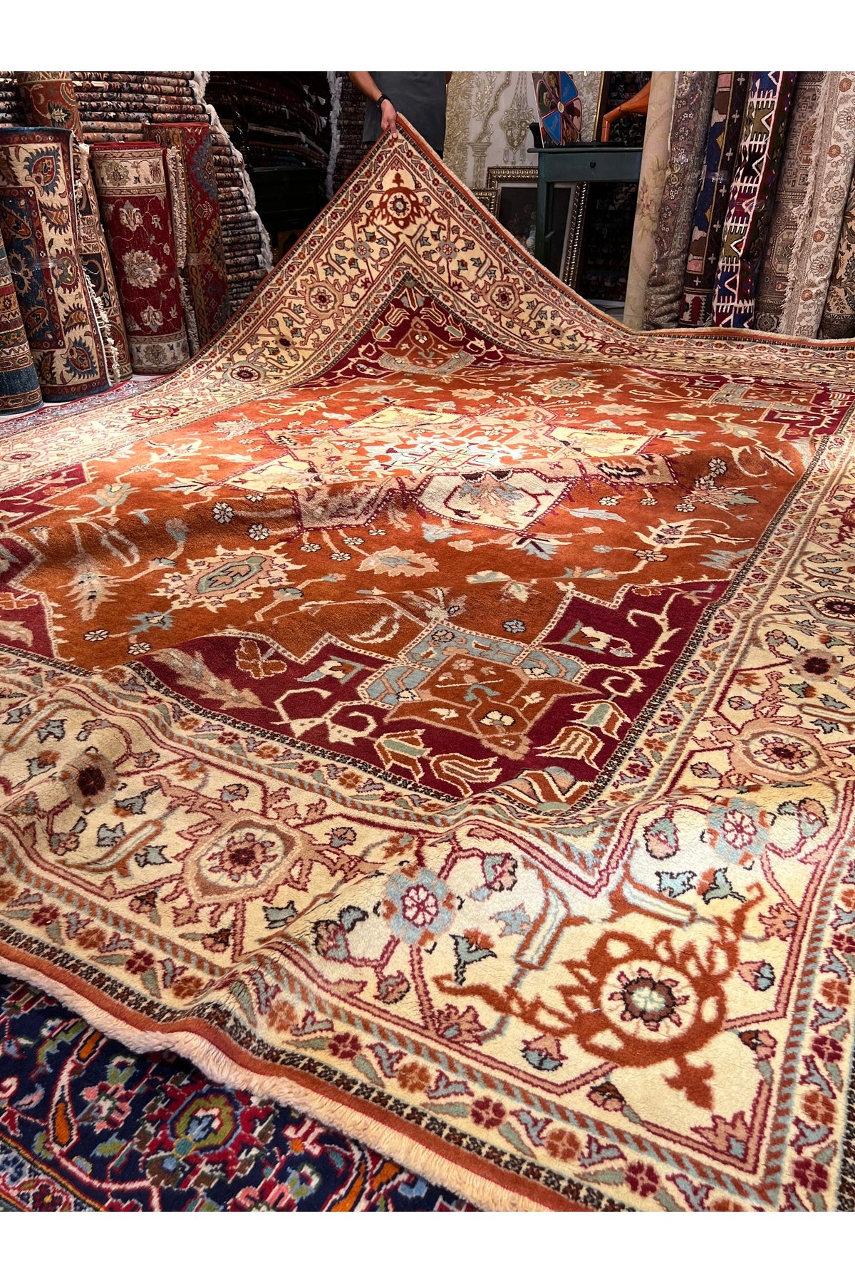 RD RAMAZAN DAG Hand Rug Art Hand-Woven Kula Rug Heriz Design 366x275 - MALLTURK