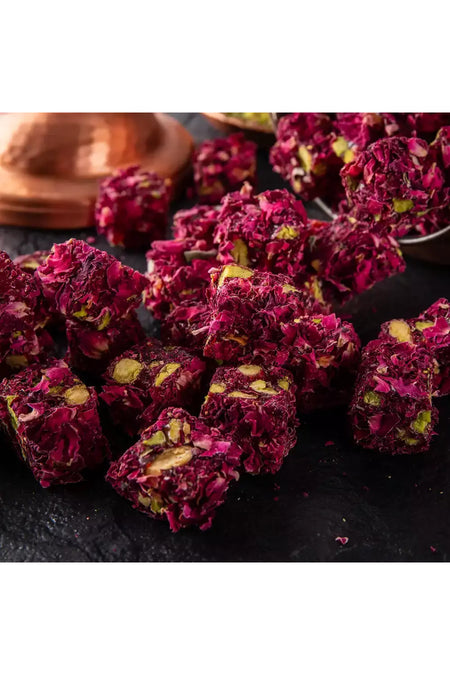 Pirsefa Pistachio Rose Petal Double Roasted Turkish Delight 400 g kutu
