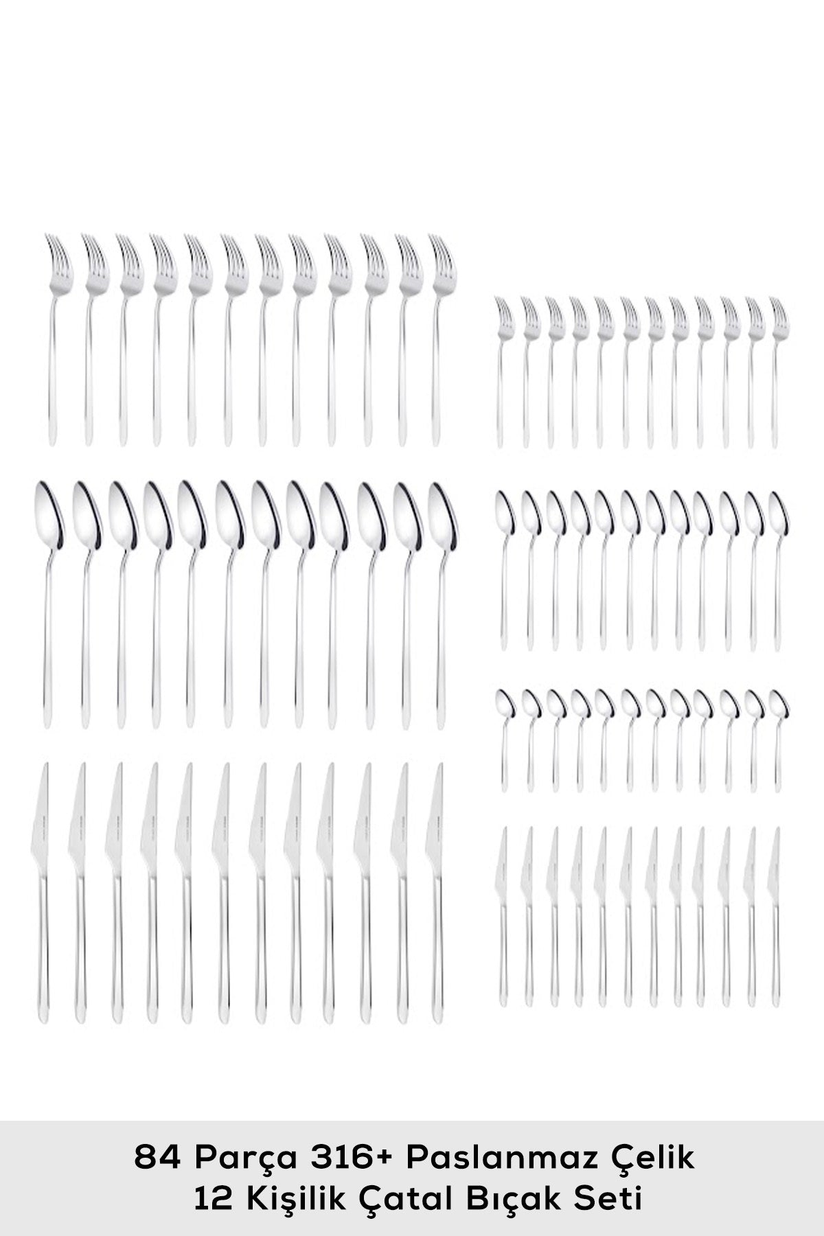 Karaca stark 316 Steel 84 Piece 12 Place Setting premium Flatware Set Boxed - MALLTURK
