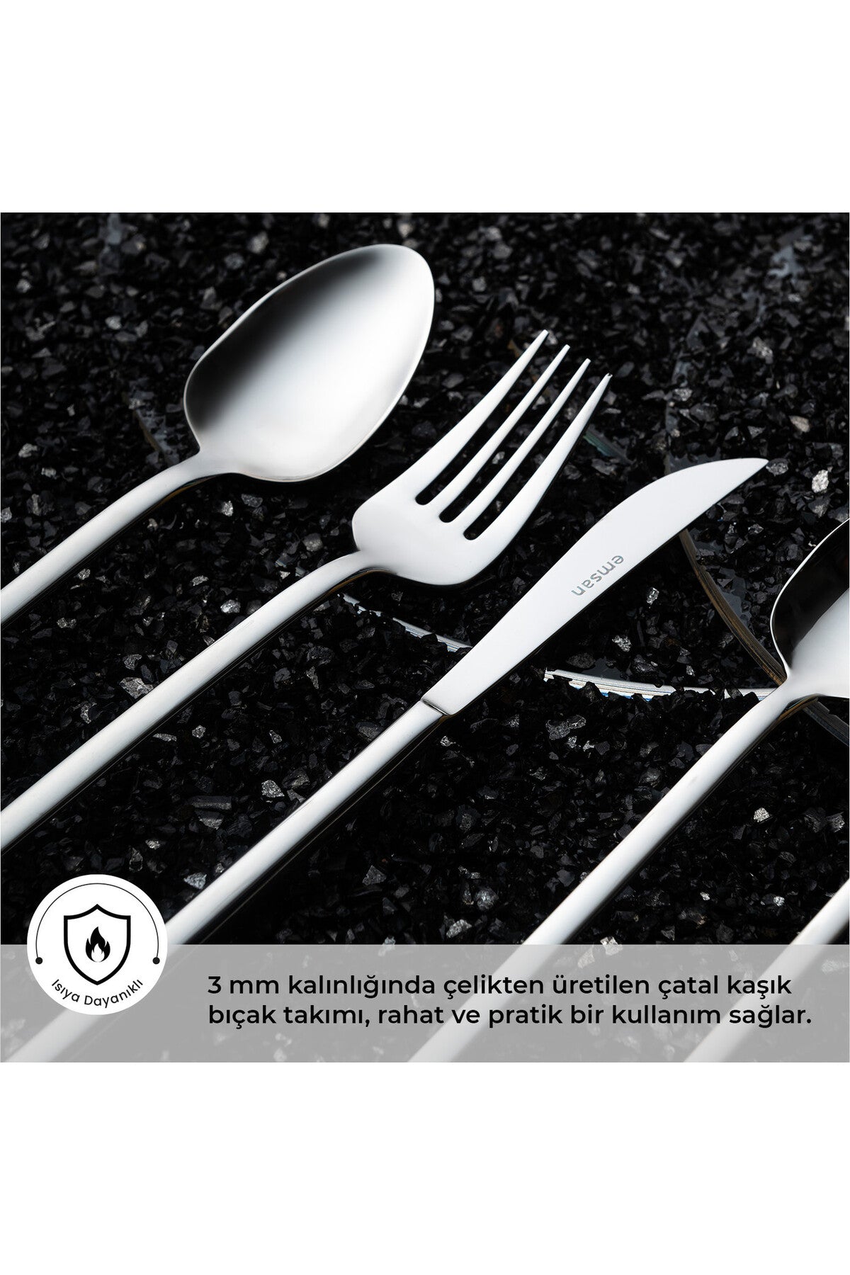 Emsan lora 84 Piece 12 Place Setting Boxed Flatware Set - MALLTURK