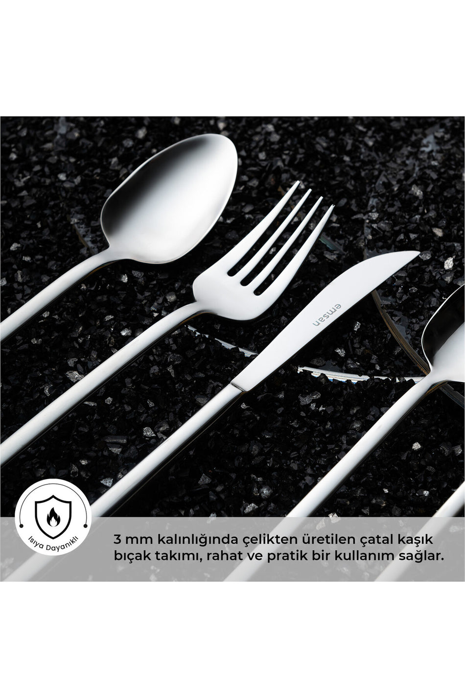 Emsan lora 84 Piece 12 Place Setting Boxed Flatware Set - MALLTURK