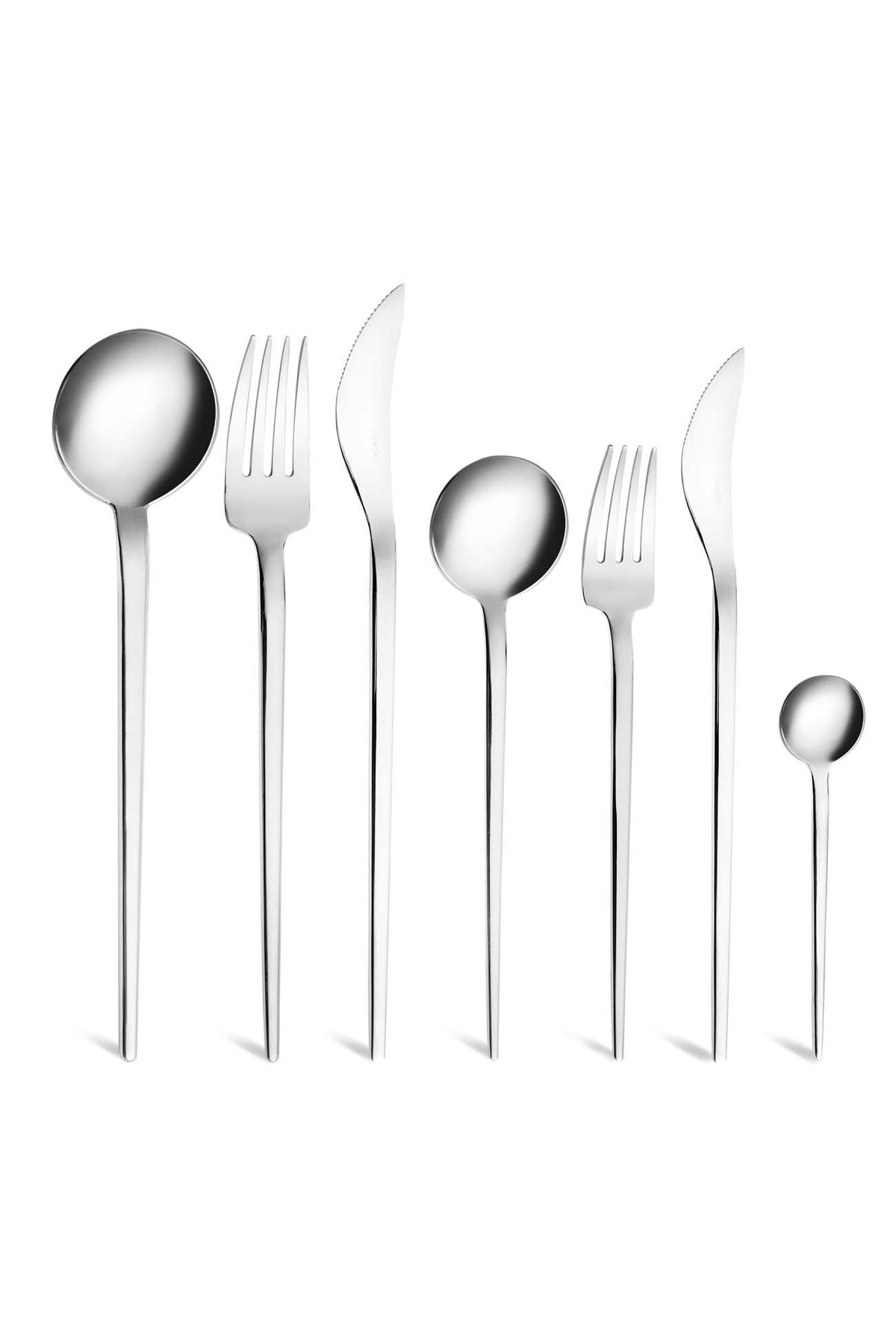 Jumbo 4400 fallen 84 Piece 12 Place Setting Steel Flatware Set - MALLTURK