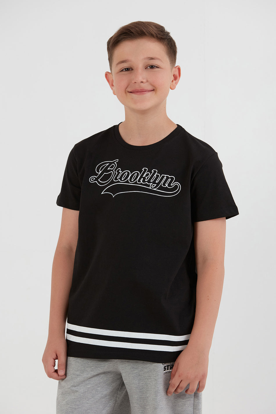100% Cotton Brooklyn Printed Boy's T-Shirt