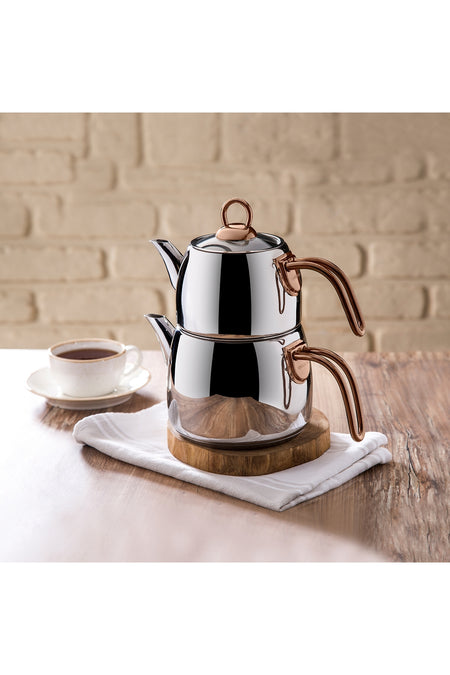 Emsan Teatanyum Maxi induction Base Teapot Set 1.2-2.5Lt - MALLTURK
