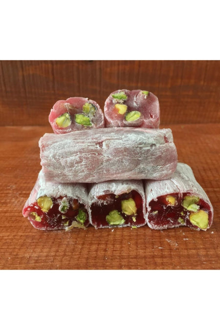 Okay Yayladagi Style Turkish Delight Pomegranate Flavored bol Pistachio fitil Turkish Delight 500 g - MALLTURK