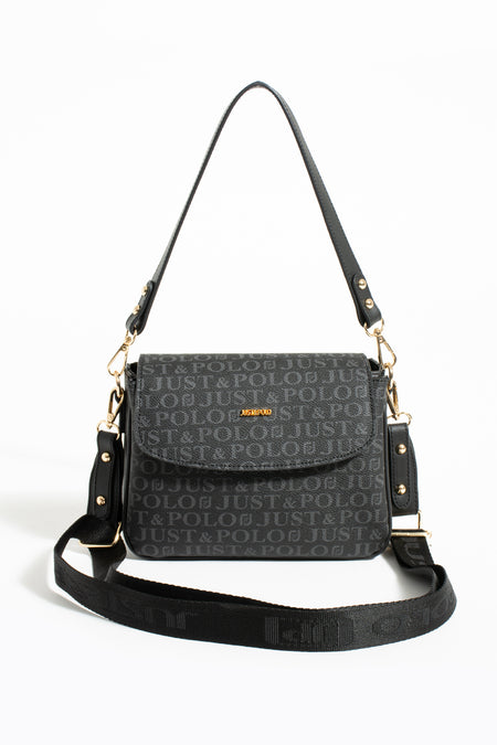 Just Polo Women's Shoulder Bag New Season Fabric MRC Black - MALLTURK