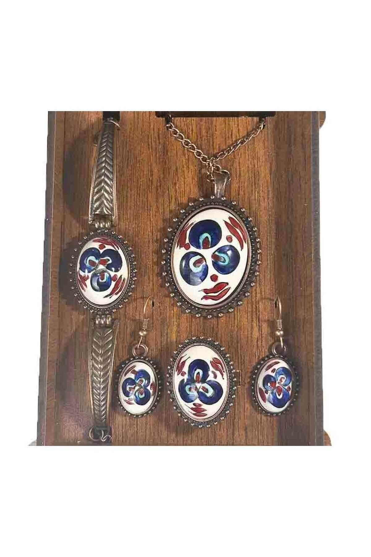 Cini Evi Cintemani Patterned Iznik Tile Jewelry Set - MALLTURK