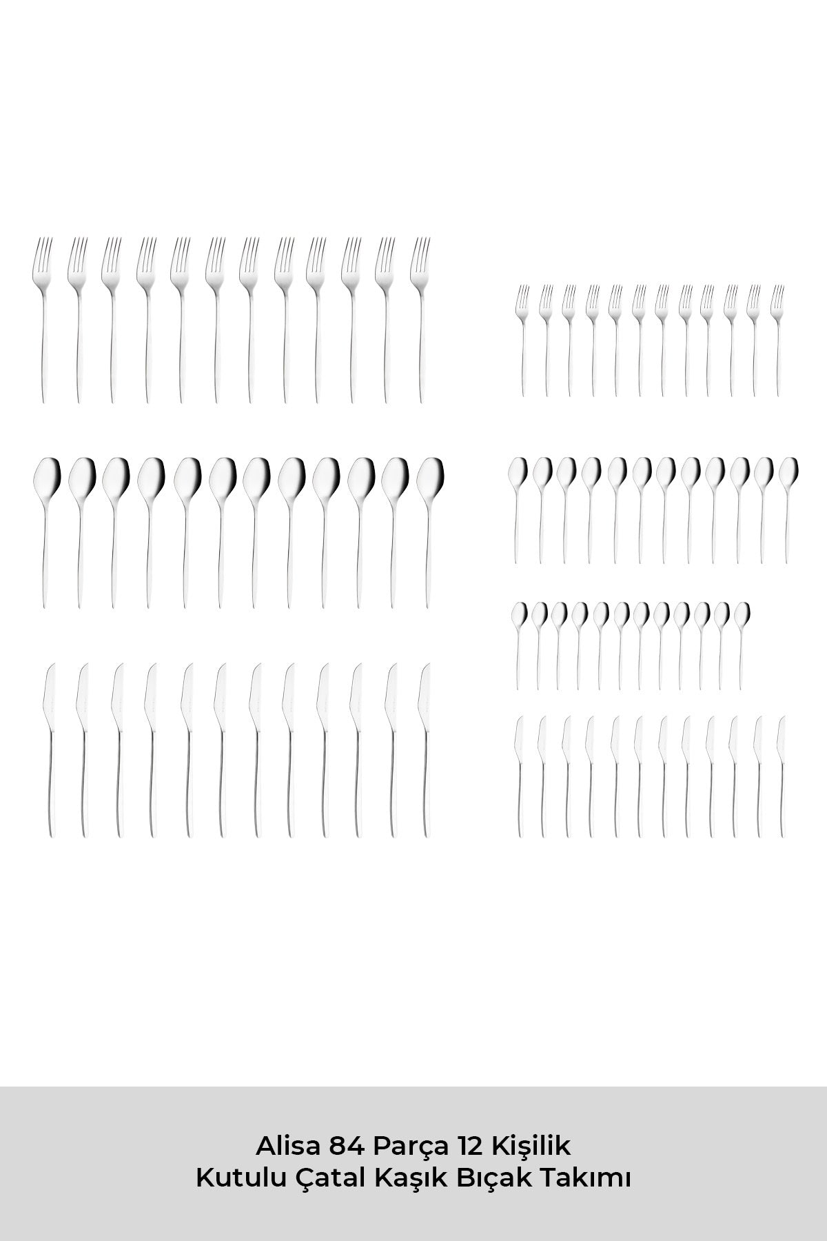 Emsan alisa 84 Piece 12 Place Setting Boxed Flatware Set - MALLTURK