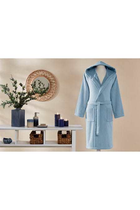 Ozdilek Bright Velvet Hooded Bathrobe - MALLTURK