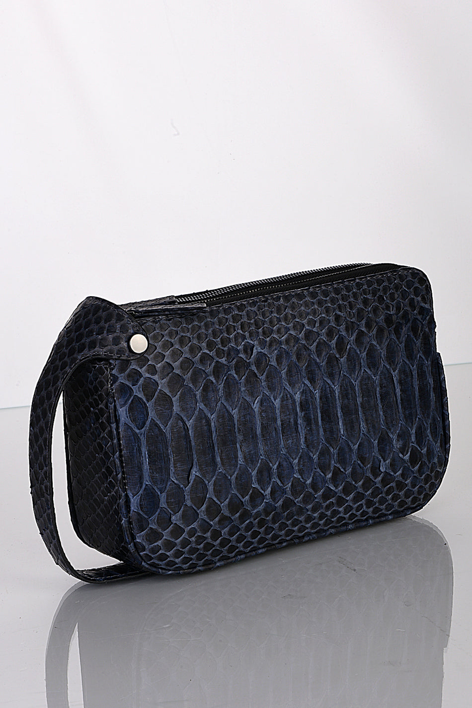 Fubileather Luxury Genuine Snake Unisex Double Zipper Handbag