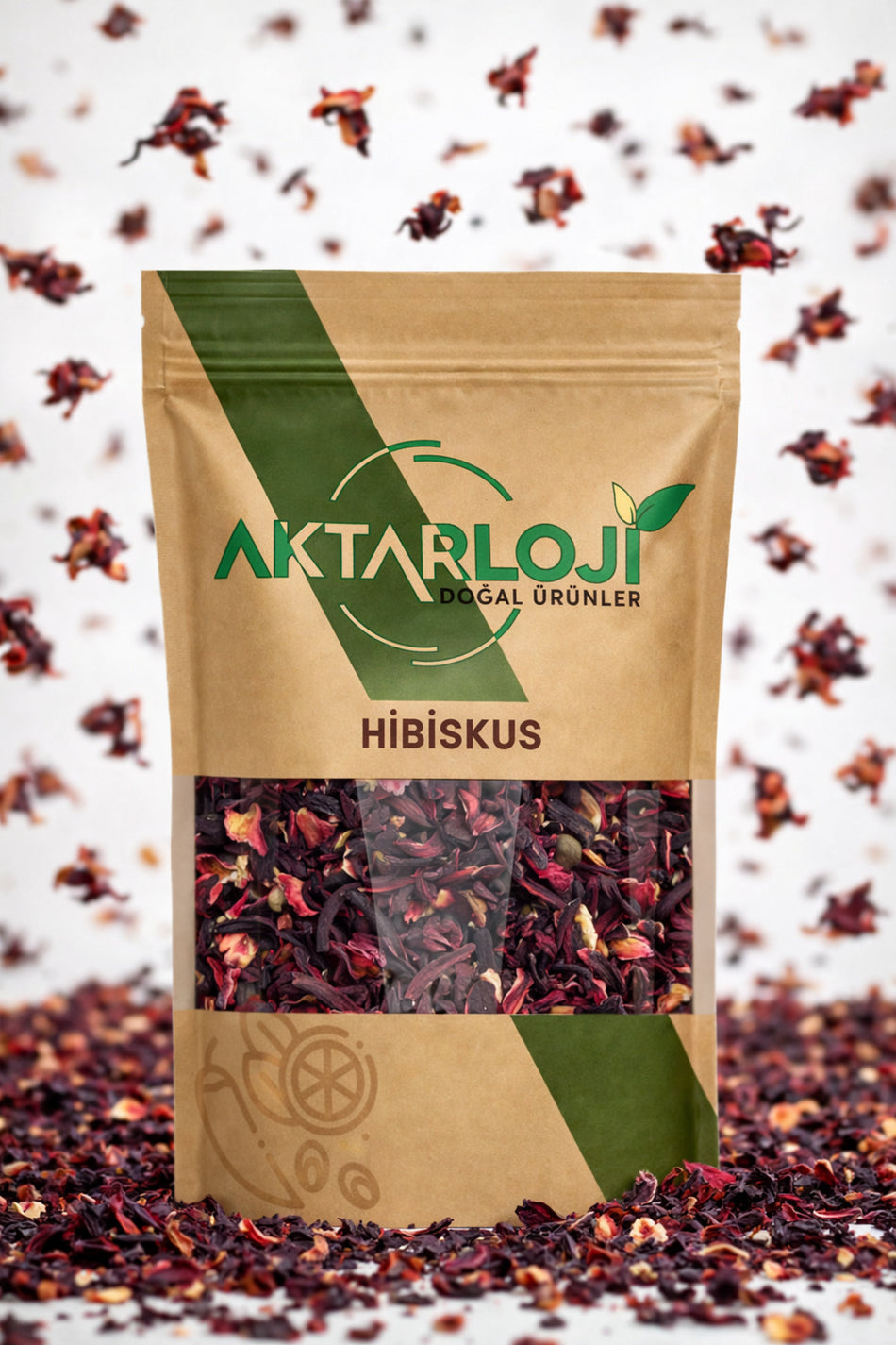 Aktarloji 100g Hibiscus Tea / Pomegranate Flower / Hibiscus / Okra Flower - Additive-Free & Natural