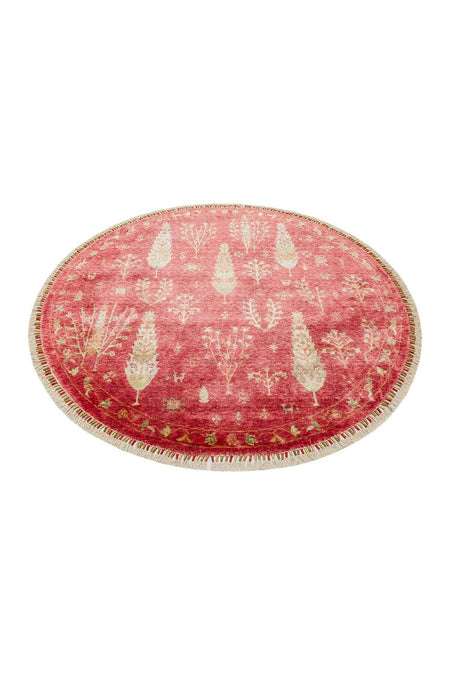 Eko Hali ZARA ZR 08 RED AUTUMN Q Authentic Patterned Special Non-shedding and Easy-to-Clean Tencel Fabric - MALLTURK