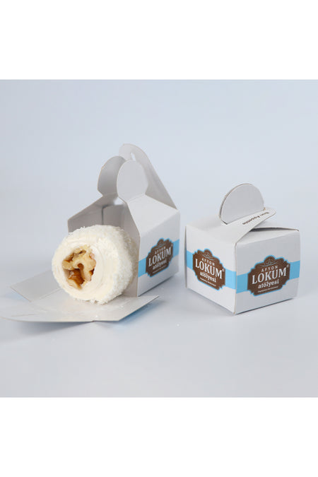 Lokum Atolyesi Sultan Style Hazelnut Rolled Turkish Delight 250g 10 Pieces Single Boxes - MALLTURK