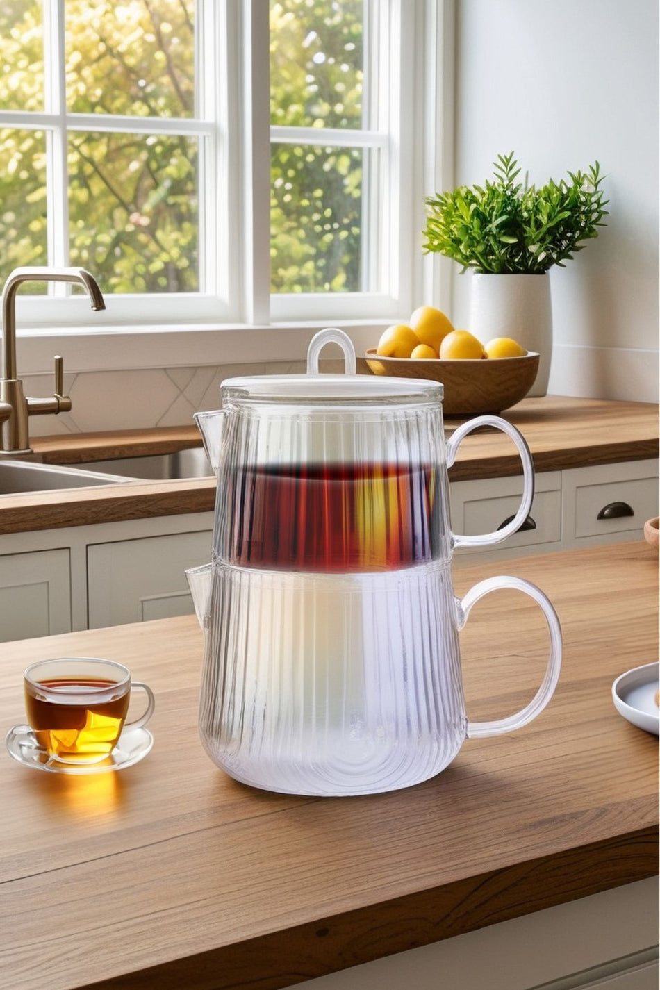 Karaca Aqualine Borosilicate Glass Midi Teapot - Luster - MALLTURK