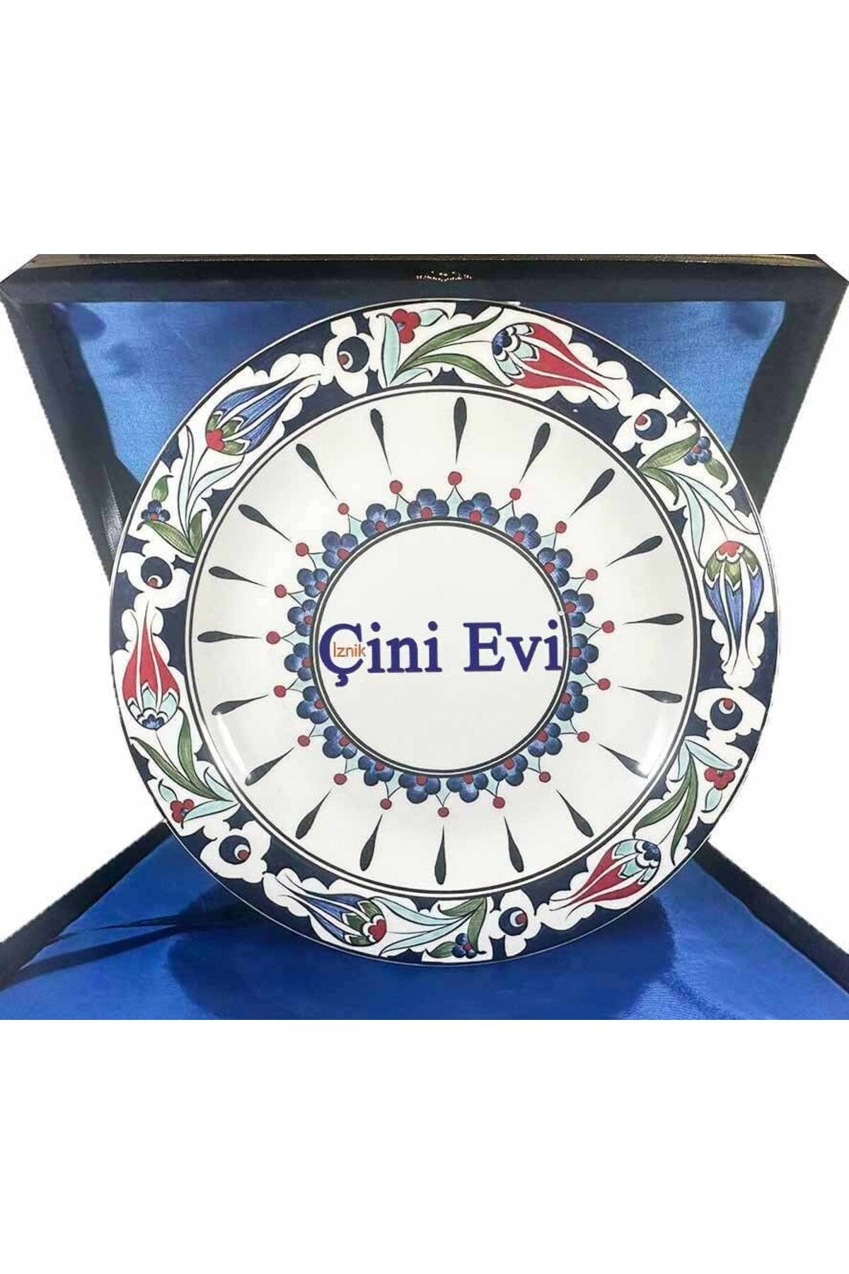 Cini Evi Personalized Special Executive Gift Tulip Patterned Iznik Tile Plate - MALLTURK