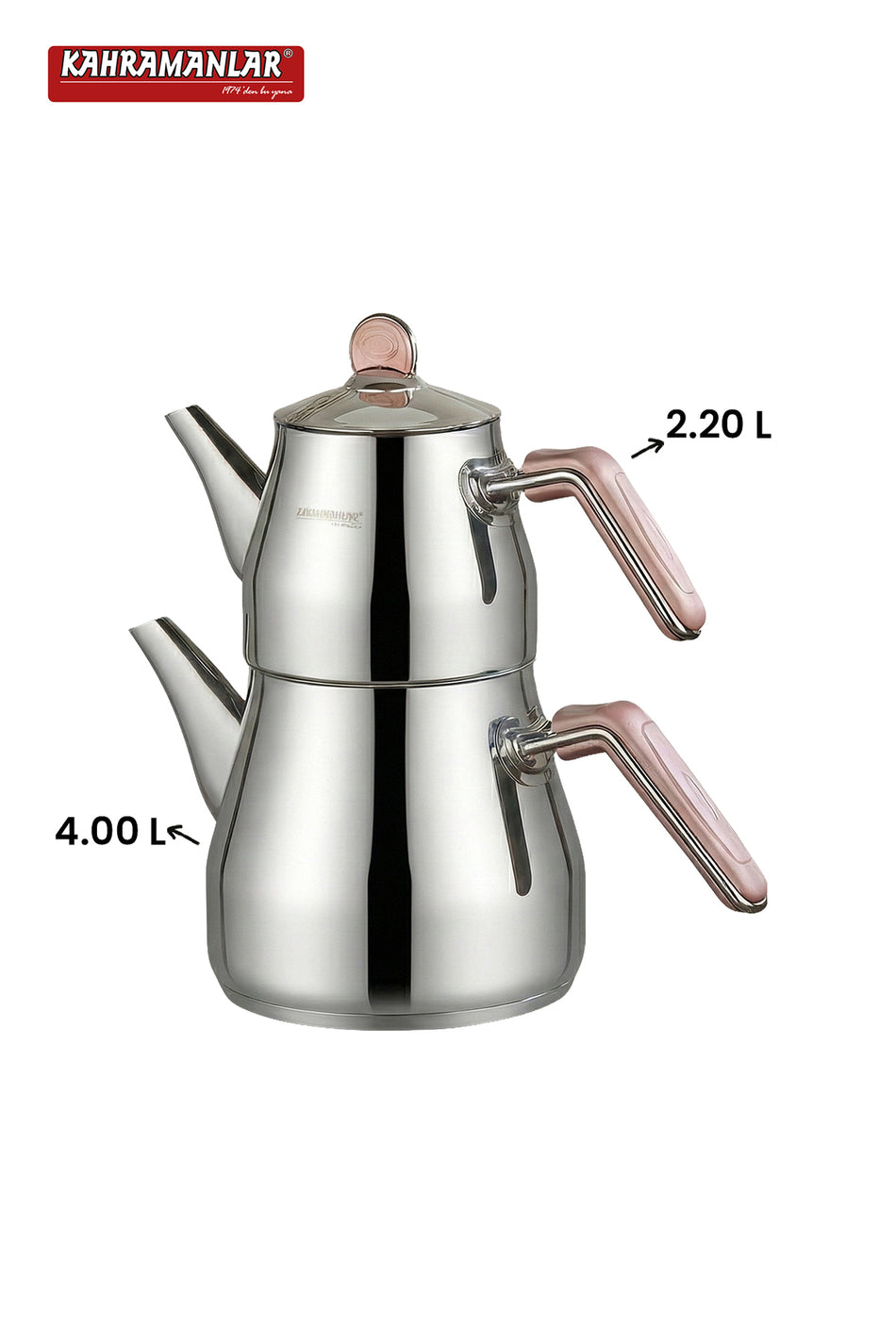 Kahramanlar Prism Teapot Set Maxi Size 6.2 LT Beige - MALLTURK