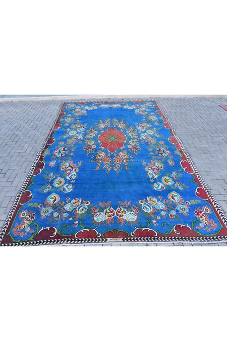 Kayra Export Hand-Woven Rug 282x434 Cm , Anatolian Rug, Blue Wool Rug - MALLTURK